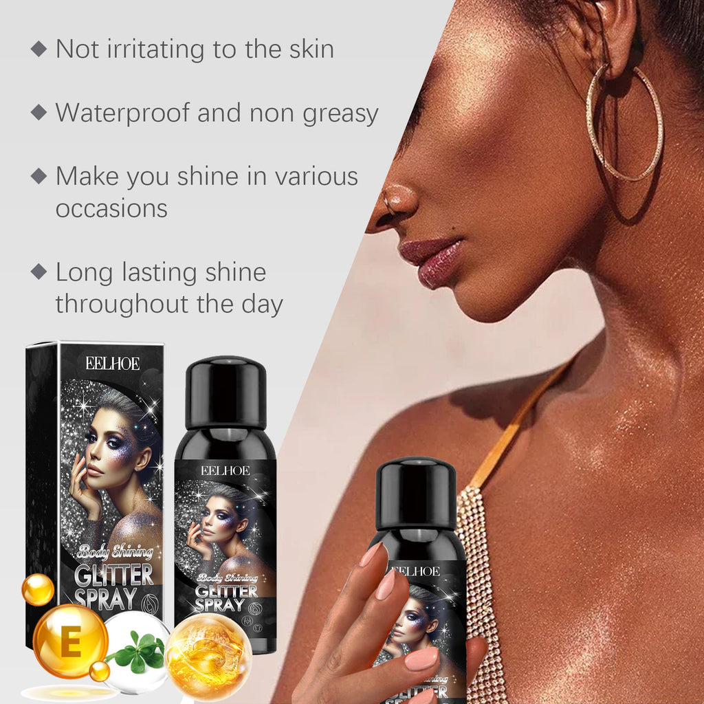 Stage Makeup Glitter Spray, Highlighter Spray Natural Stereo Long-Lasting Brightening Glitter