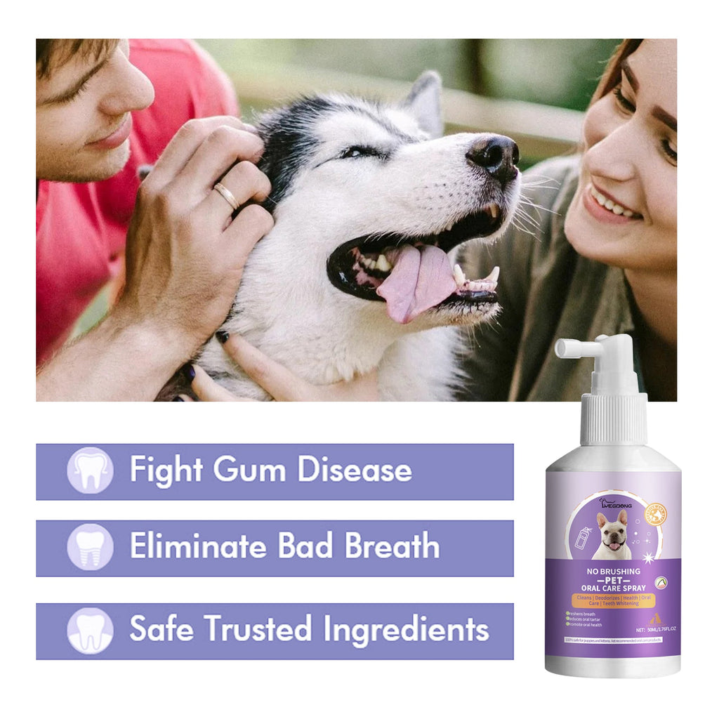 Dog And Cat Tooth Cleaning Spray, Pet Mouth Cleaning Breath Fresh Deodorizing Cleaning Spray