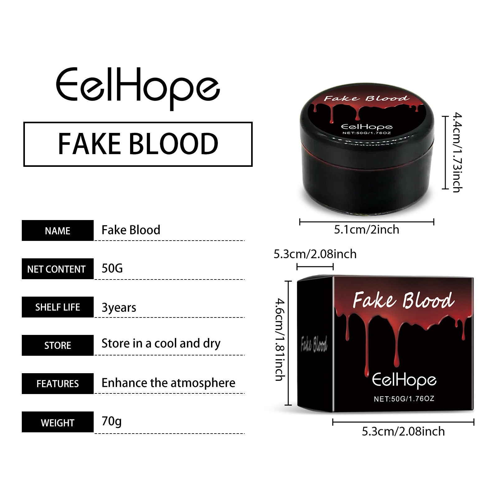 Eelhope Halloween Fake Blood Makeup Props Fake Blood Realistic And Easy To Wash Blood Plasma Trick Fake Blood