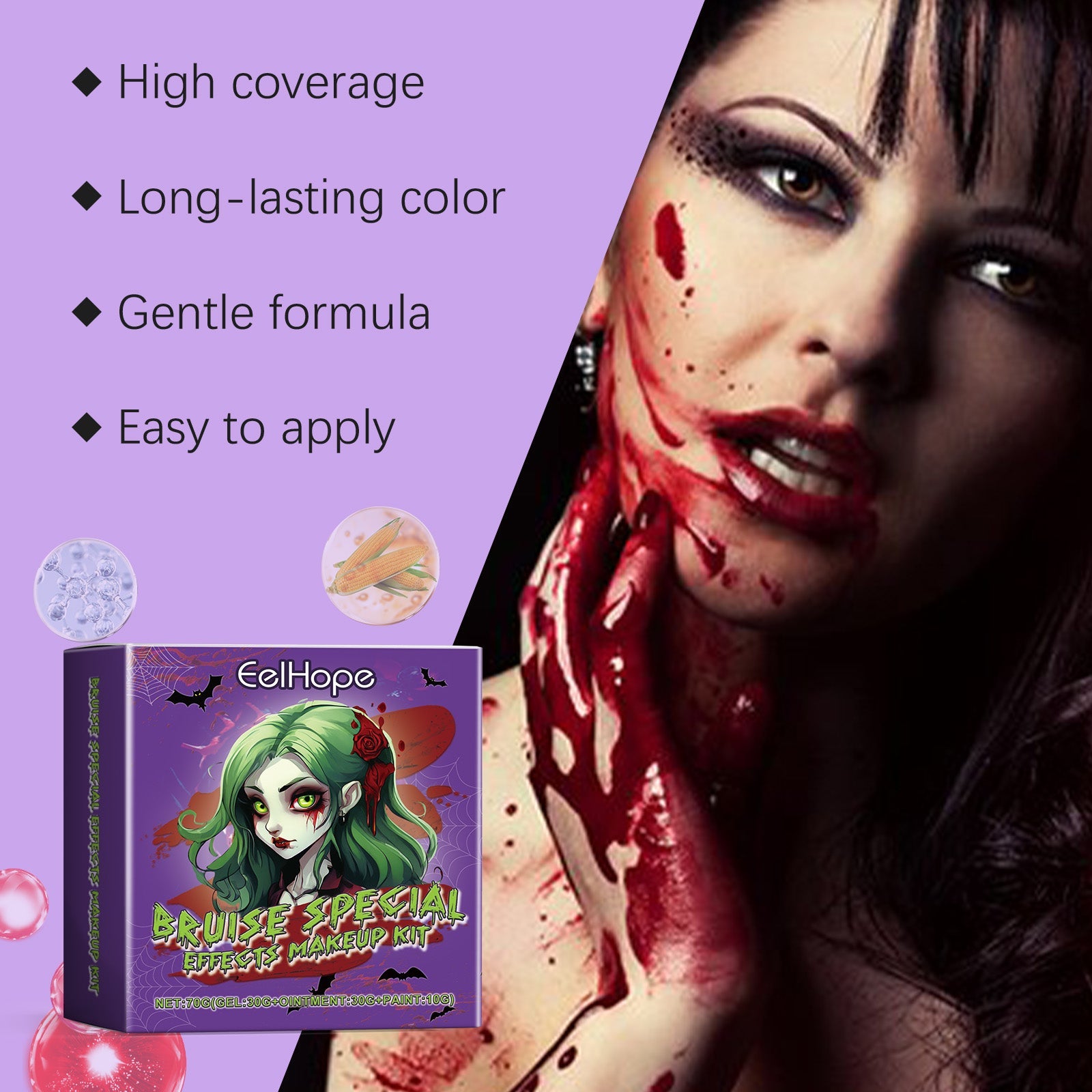 Halloween Vampire Makeup Kit Holiday Party Paint Dress-Up Makeup Masquerade Tools