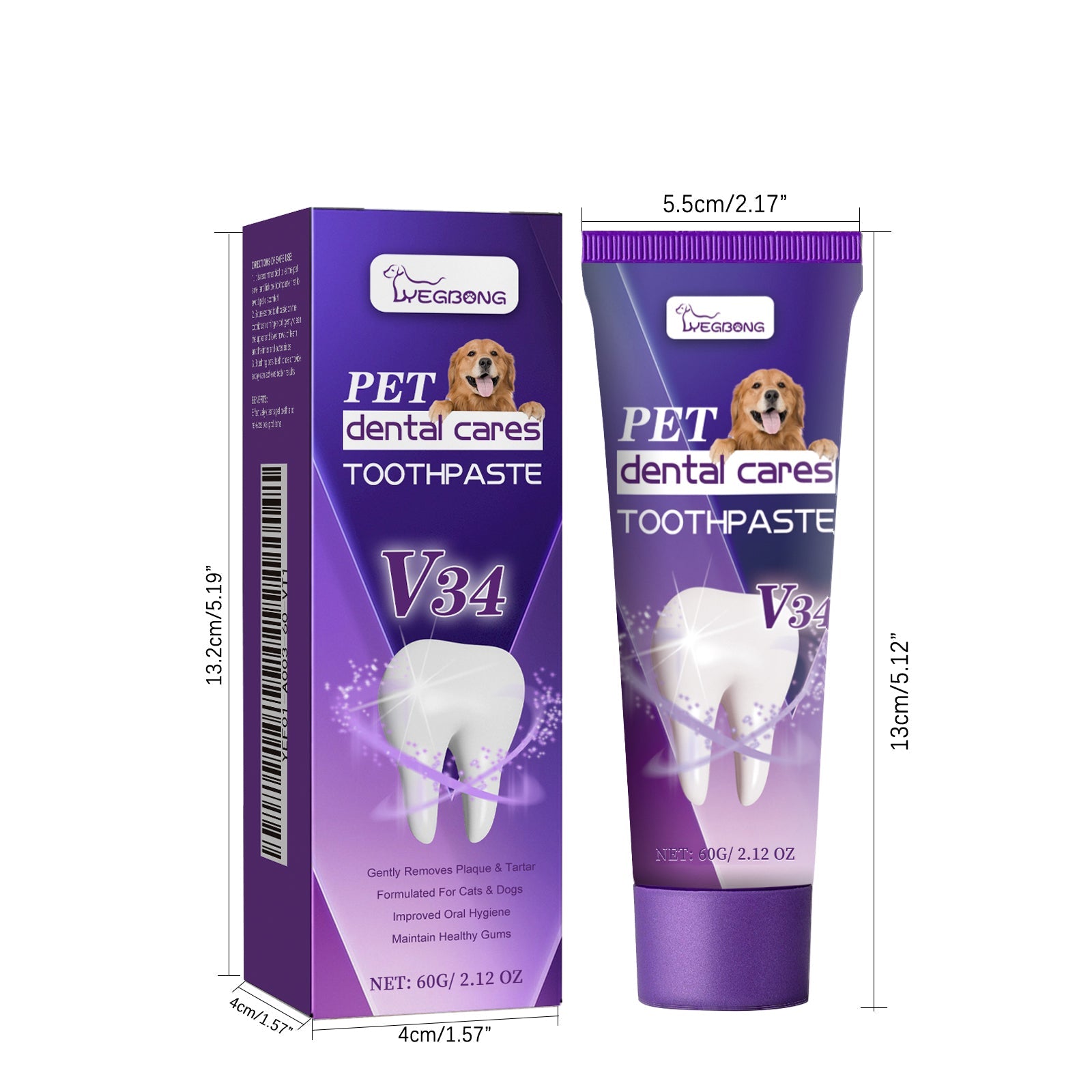 Pet V34 Toothpaste, Pet Clean Bad Breath Tartar Care Gum Care Toothpaste