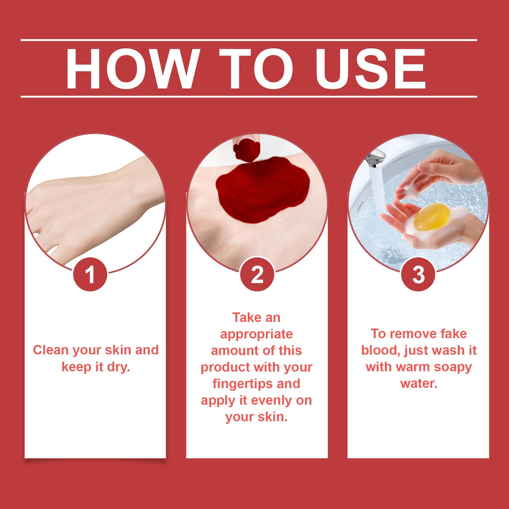 Eelhope Halloween Fake Blood Makeup Props Fake Blood Realistic And Easy To Wash Blood Plasma Trick Fake Blood