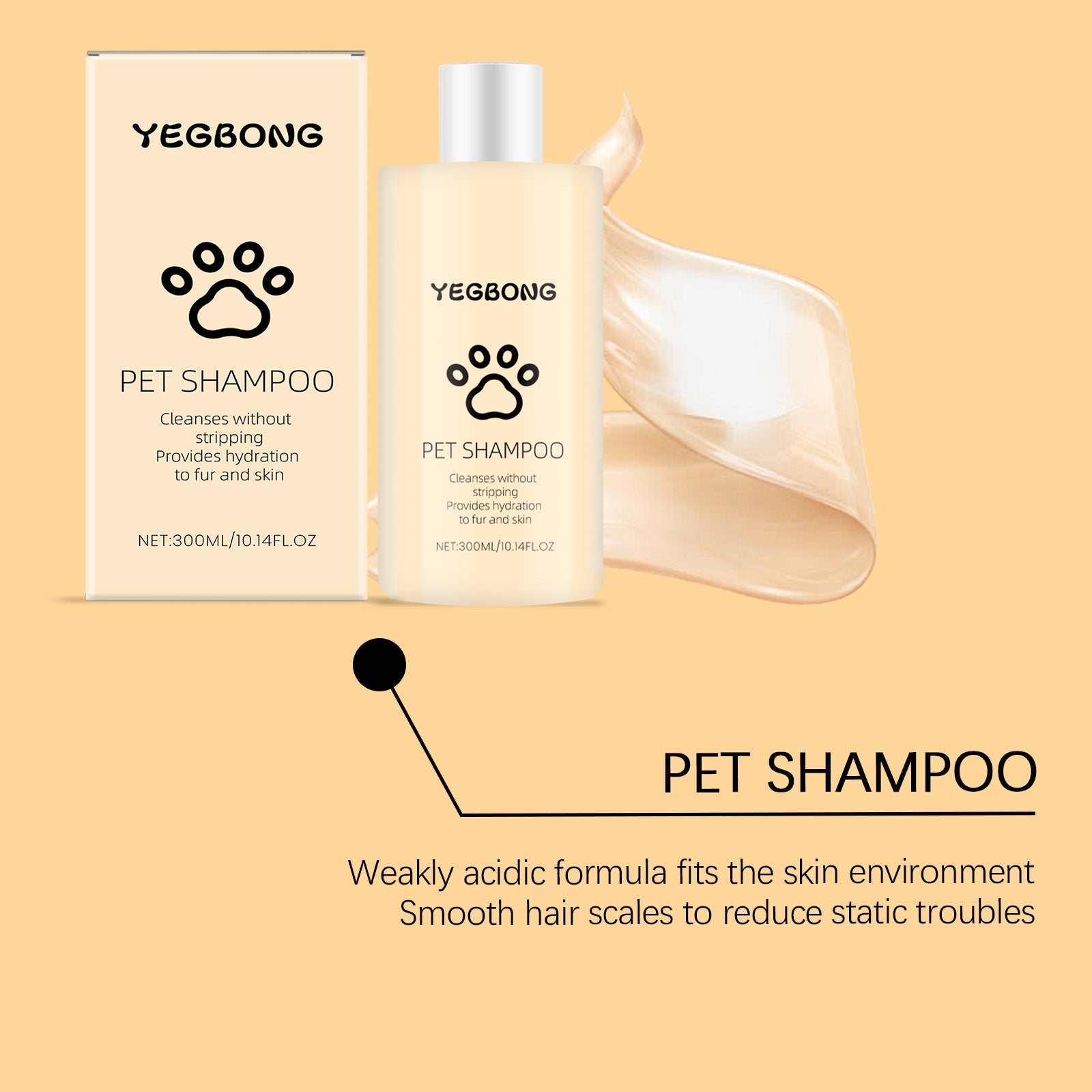 Pet Shampoo (300g) Is A Gentle And Cleansing Shampoo That Makes The Fur Of Pet Cats And Dogs Smooth And Free Of Tangles