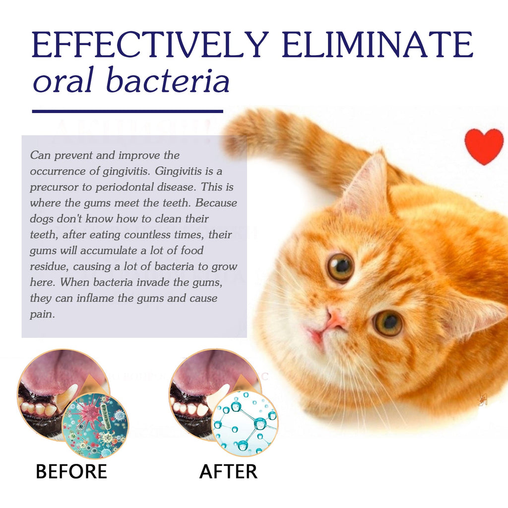 Pet Mouth Cleaning Cream, Cats And Dogs Clean Bad Breath Tartar Stains White Teeth Cream