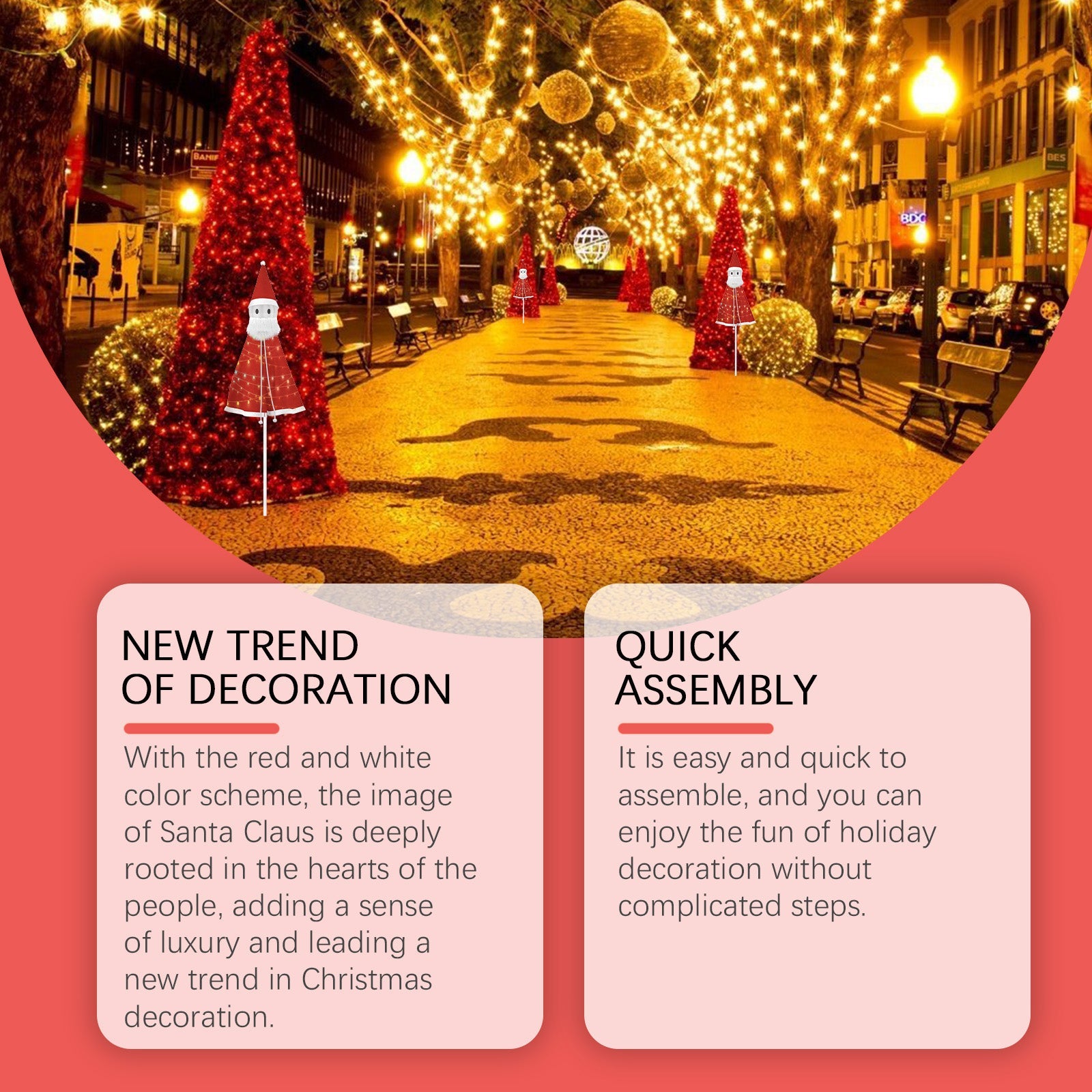 Christmas Santa Decorations, Fun Ornaments Festive Atmosphere Detachable Lightweight Fun Toys