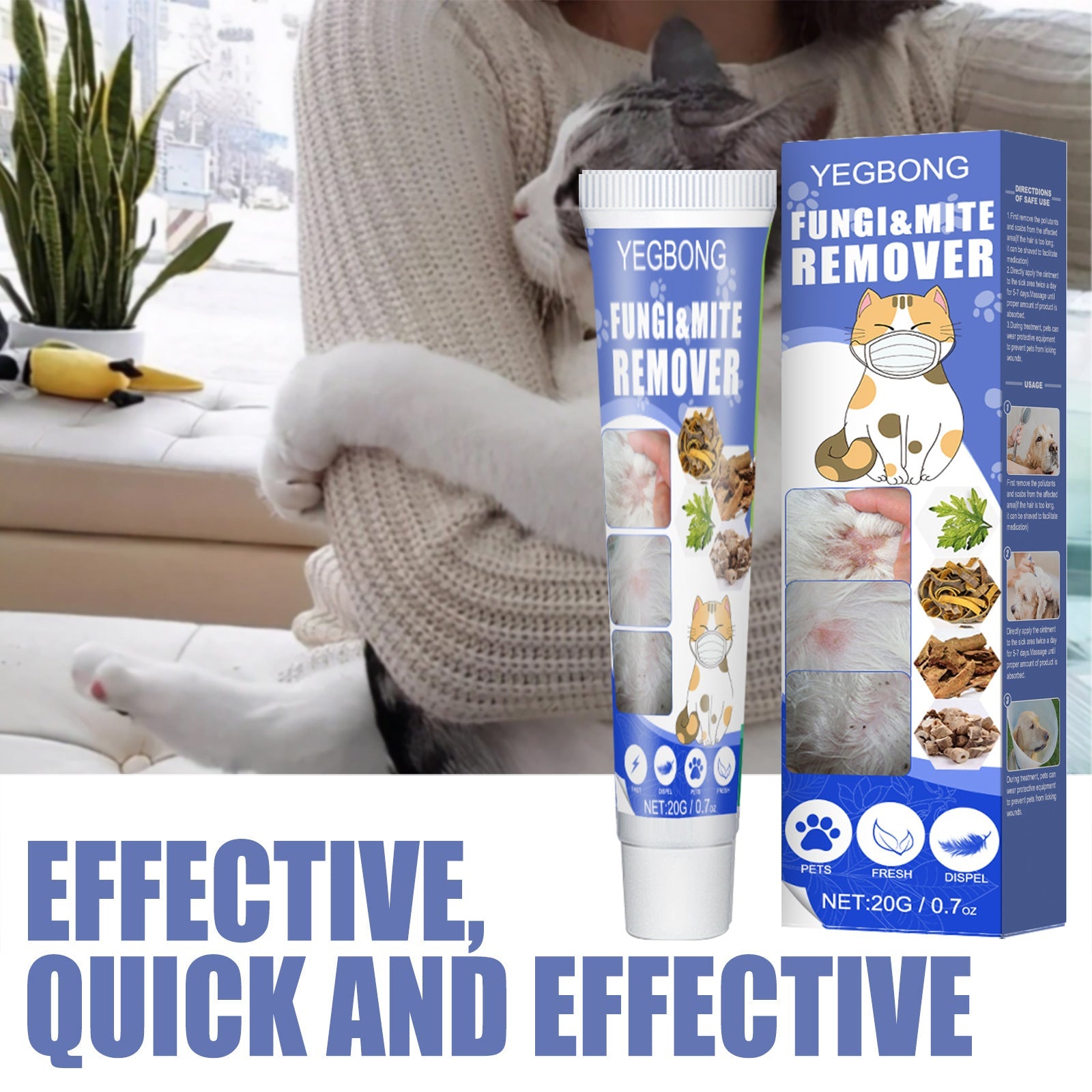 Pet Mite Relief Cream For Pet Dogs And Cats Skin Itching And Mite Removal Topical Care Cream