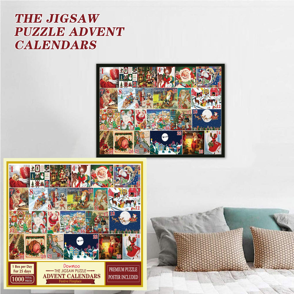 The Jigsaw Puzzle Advent Calendars, Christmas Creative 24 Grid Countdown Calendar Blind Box Puzzle Gift