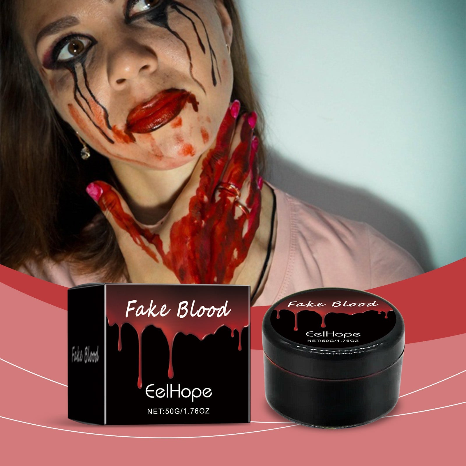 Eelhope Halloween Fake Blood Makeup Props Fake Blood Realistic And Easy To Wash Blood Plasma Trick Fake Blood
