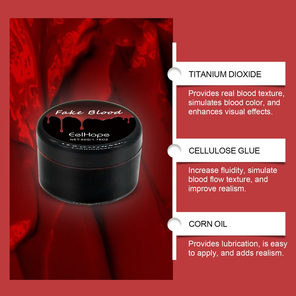 Eelhope Halloween Fake Blood Makeup Props Fake Blood Realistic And Easy To Wash Blood Plasma Trick Fake Blood