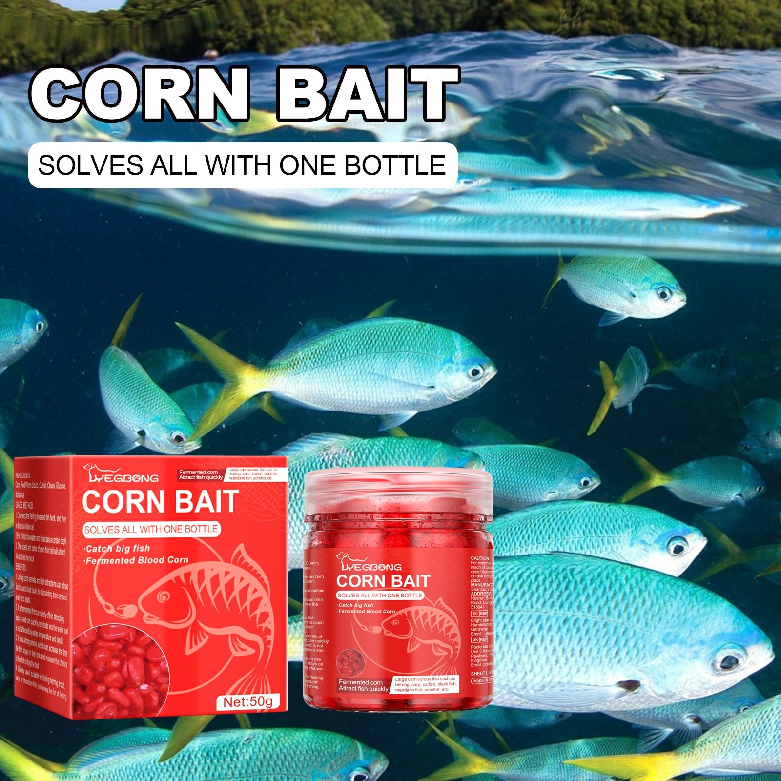 Corn Fish Bait, Reservoir Fish Bait Fishing Lure Fish Portable Fish Primer