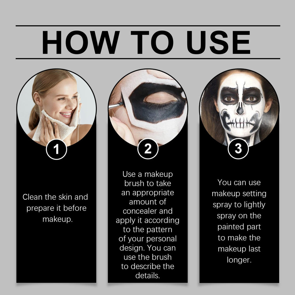 Halloween Party Instant Dry Paint Solution, Paint Foundation Makeup Makeup Clown Colorful Paint Solution