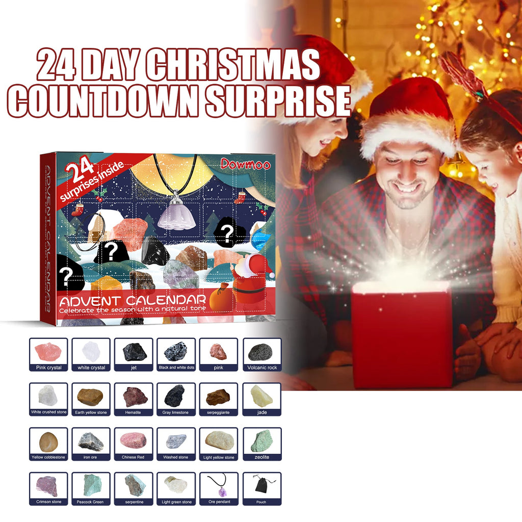 Christmas Advent Calendar Mineral Blind Box 24-Box Christmas Gift Toy Mineral Blind Box