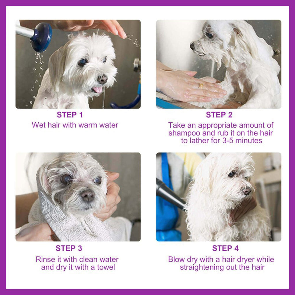 Pet Shampoo, Pet Bath Relieves Skin Itchy, Hair Smooth Non-Knotting Shampoo