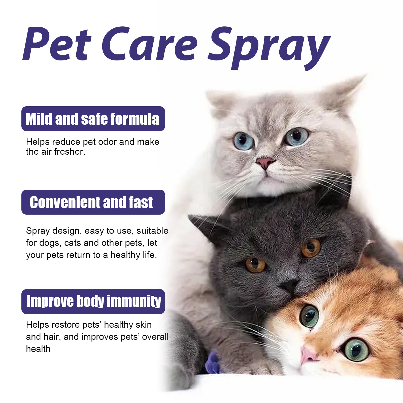 Pet Care Spray, Pet Cat And Dog Skin Wound Care Skin Moss Itchy Repair Spray
