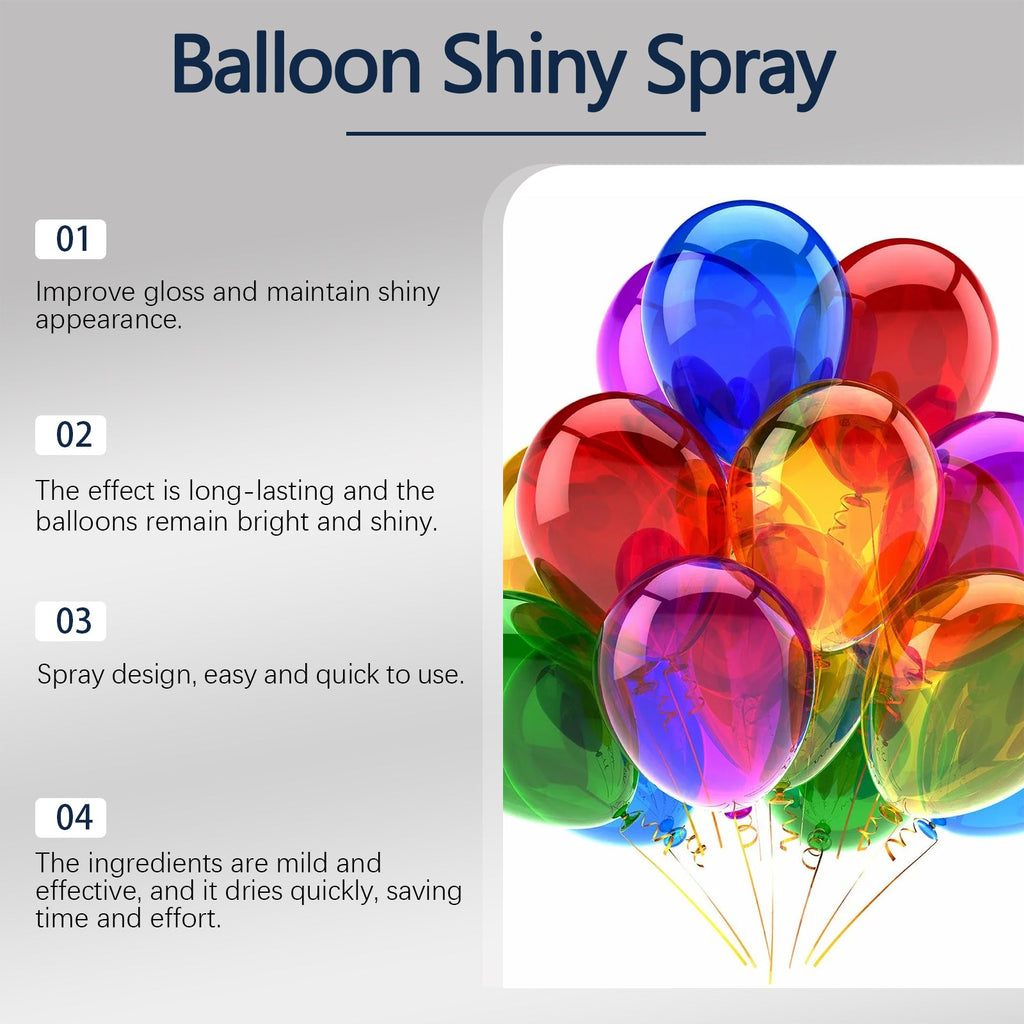 Latex Balloon Shine Spray, Long-Lasting Non-Oxidizing Enhanced Gloss Textured Atmosphere Spray