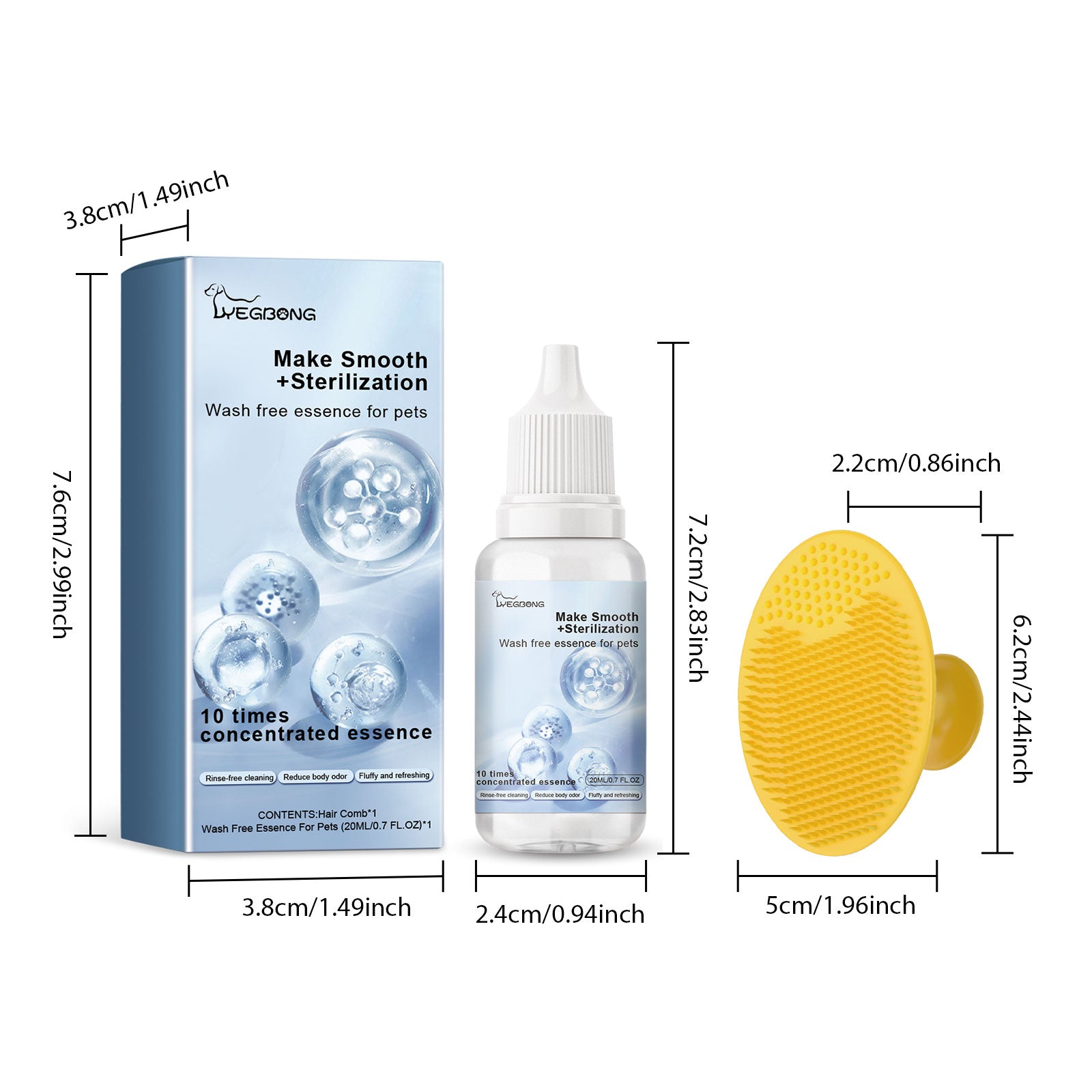 Pet Leave-In Serum Set For Cats And Dogs To Clean Hair Fluffy, Soft And Fragrance Care Essence