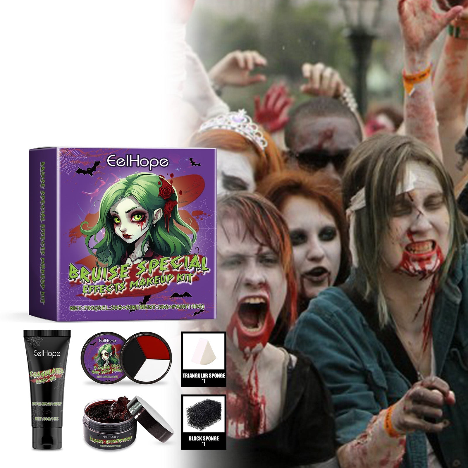 Halloween Vampire Makeup Kit Holiday Party Paint Dress-Up Makeup Masquerade Tools