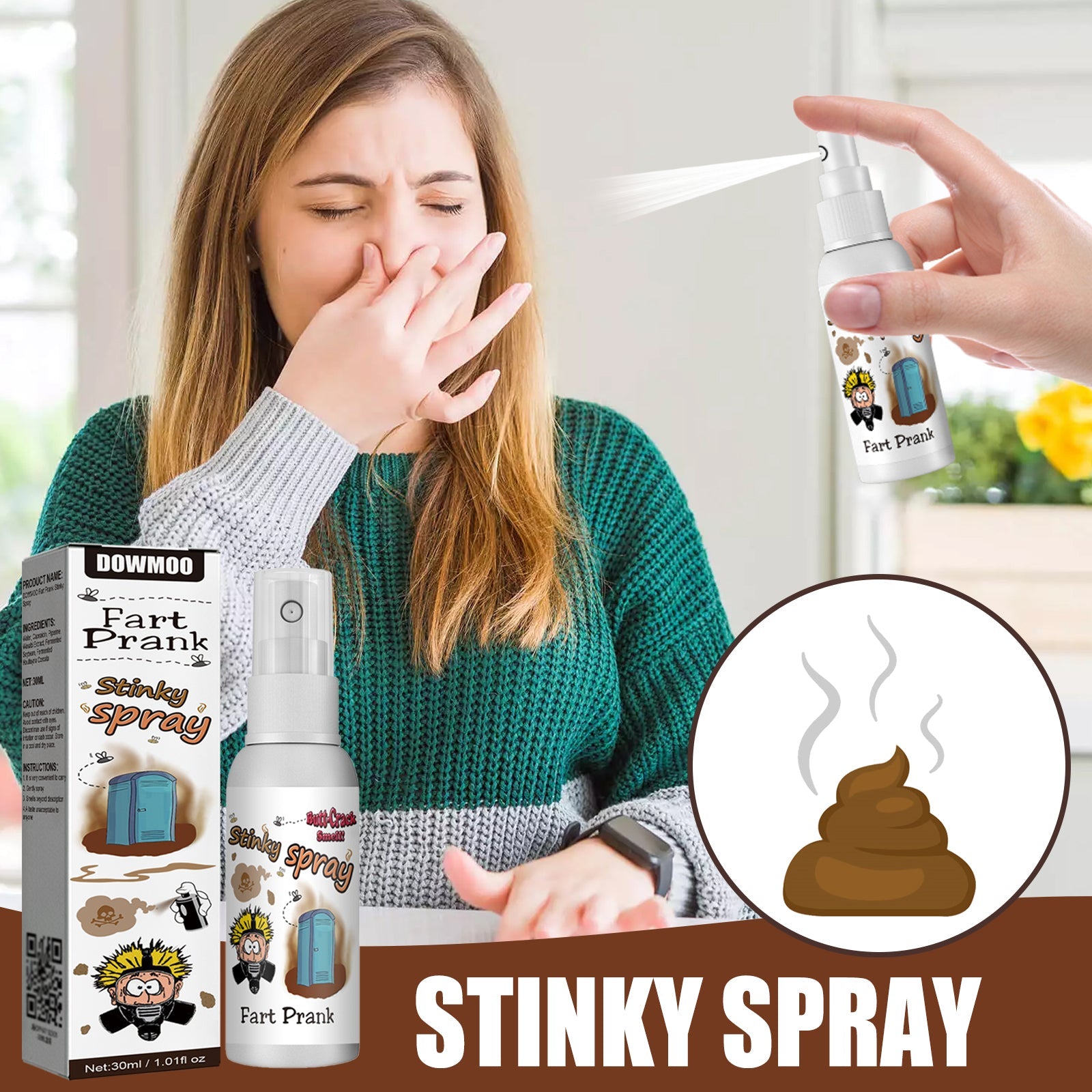 Fart Spray, A Liquid Spray For Funky Long-Lasting Odors Entertainment Spoofing Odor-Relieving Toys