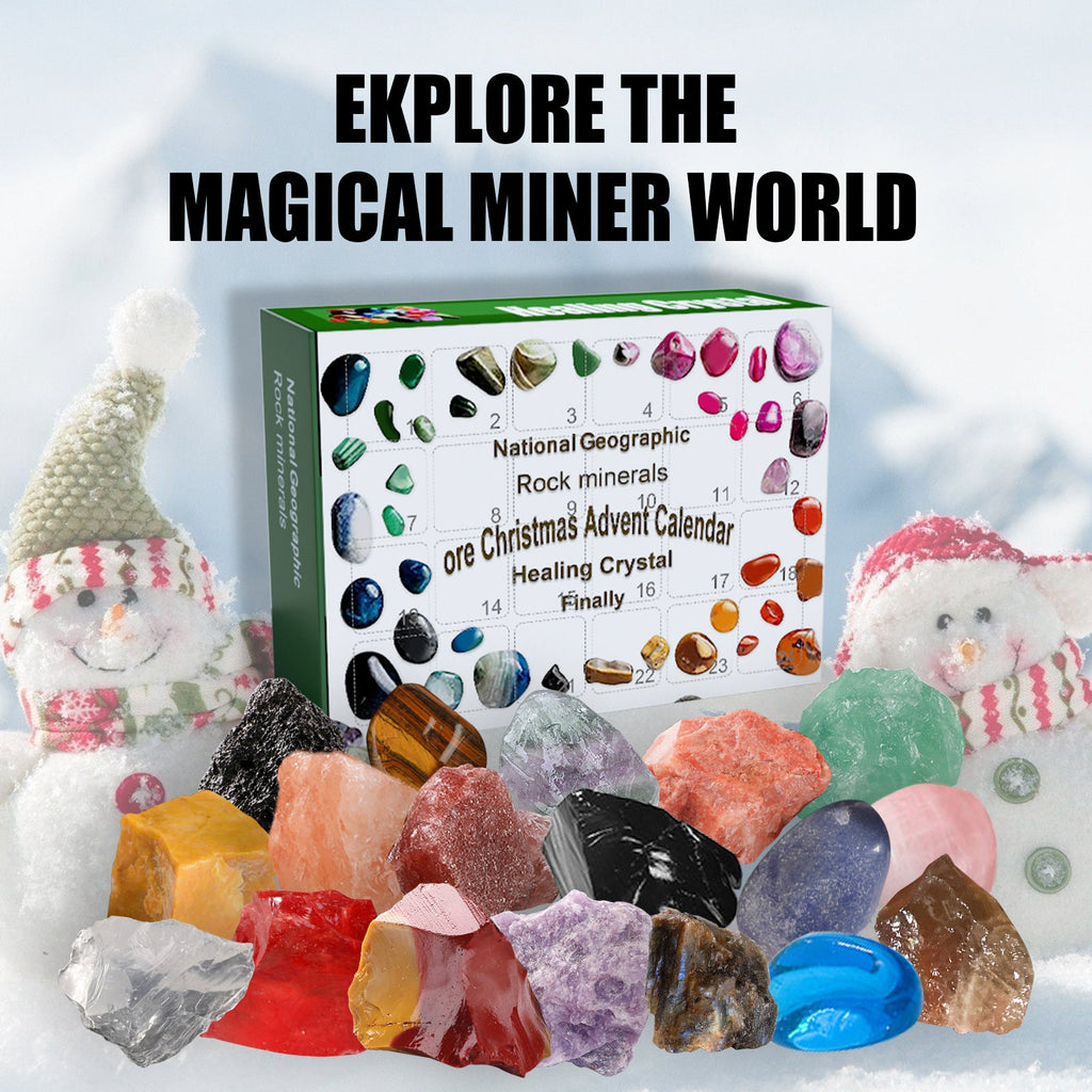 24 Lattice Ore Surprise Blind Box, Guess Toy Gift Box 24 Days Countdown Treasure Ore Christmas Gift Box