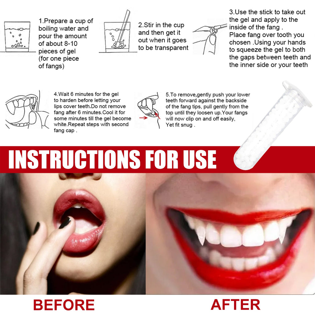 Retractable Vampire Fangs Party Dance Fangs Spoof Teeth Halloween Costume