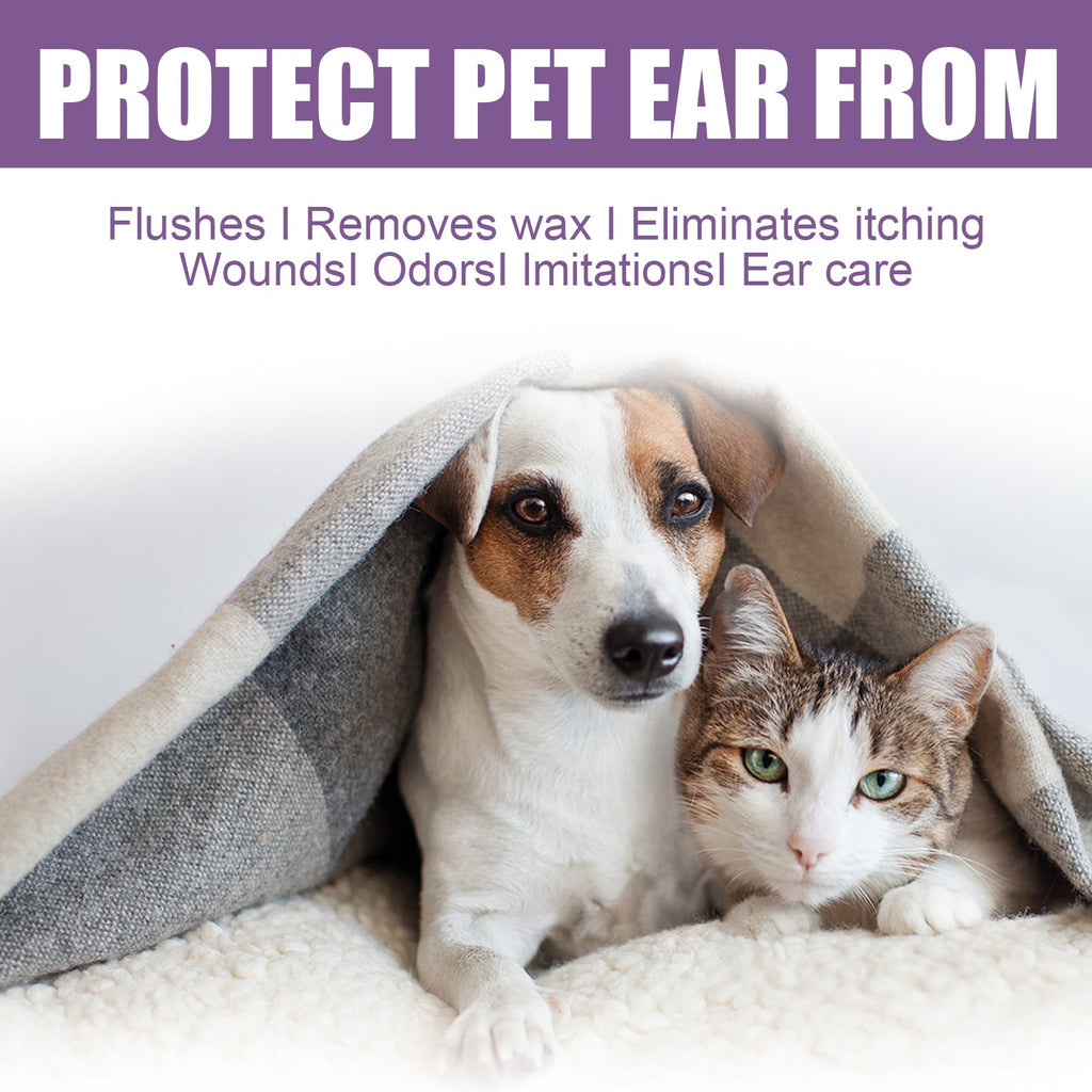 Pet Ear Cleaner, Cats And Dogs Relieves Ear Canal Odors Cleaning Earwax Ear Wash Drops