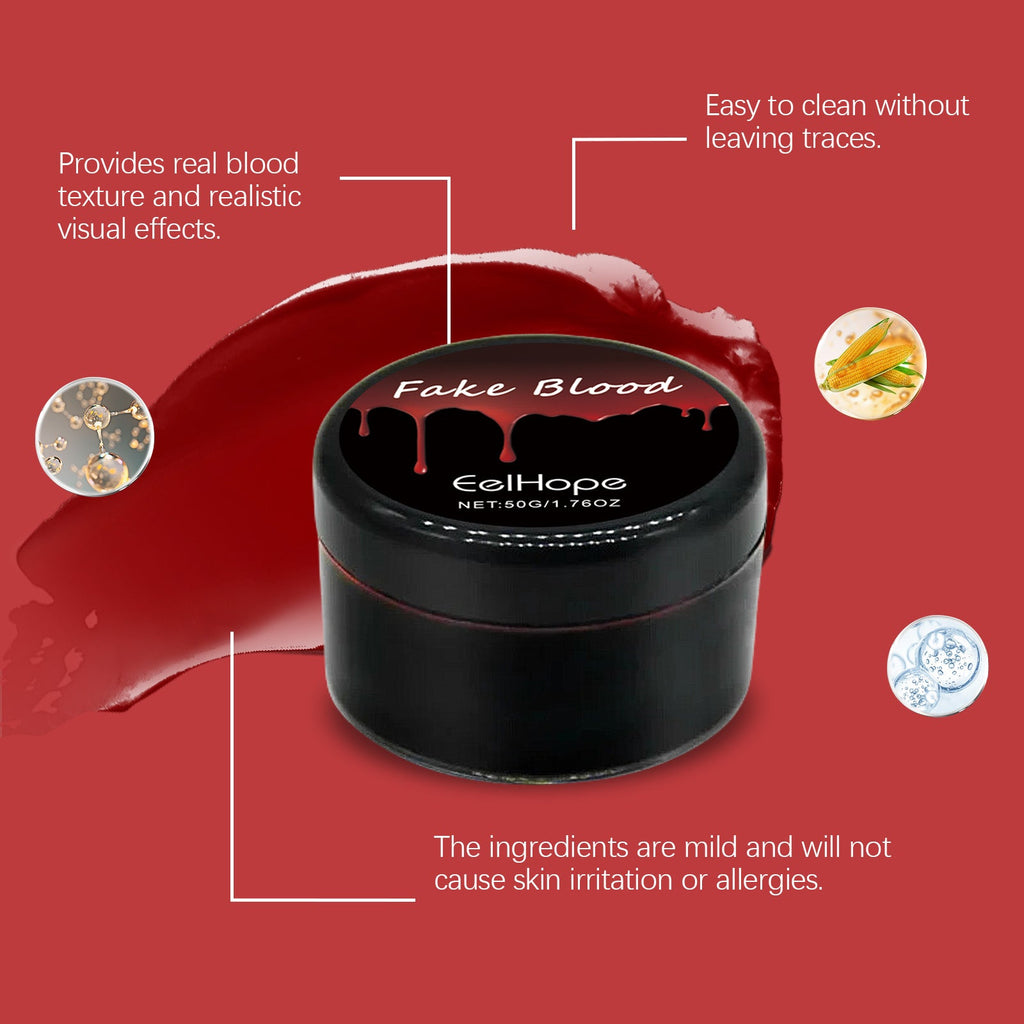 Eelhope Halloween Fake Blood Makeup Props Fake Blood Realistic And Easy To Wash Blood Plasma Trick Fake Blood