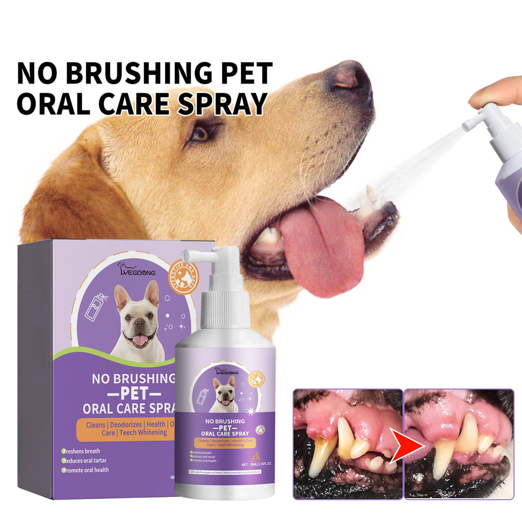 Dog And Cat Tooth Cleaning Spray, Pet Mouth Cleaning Breath Fresh Deodorizing Cleaning Spray