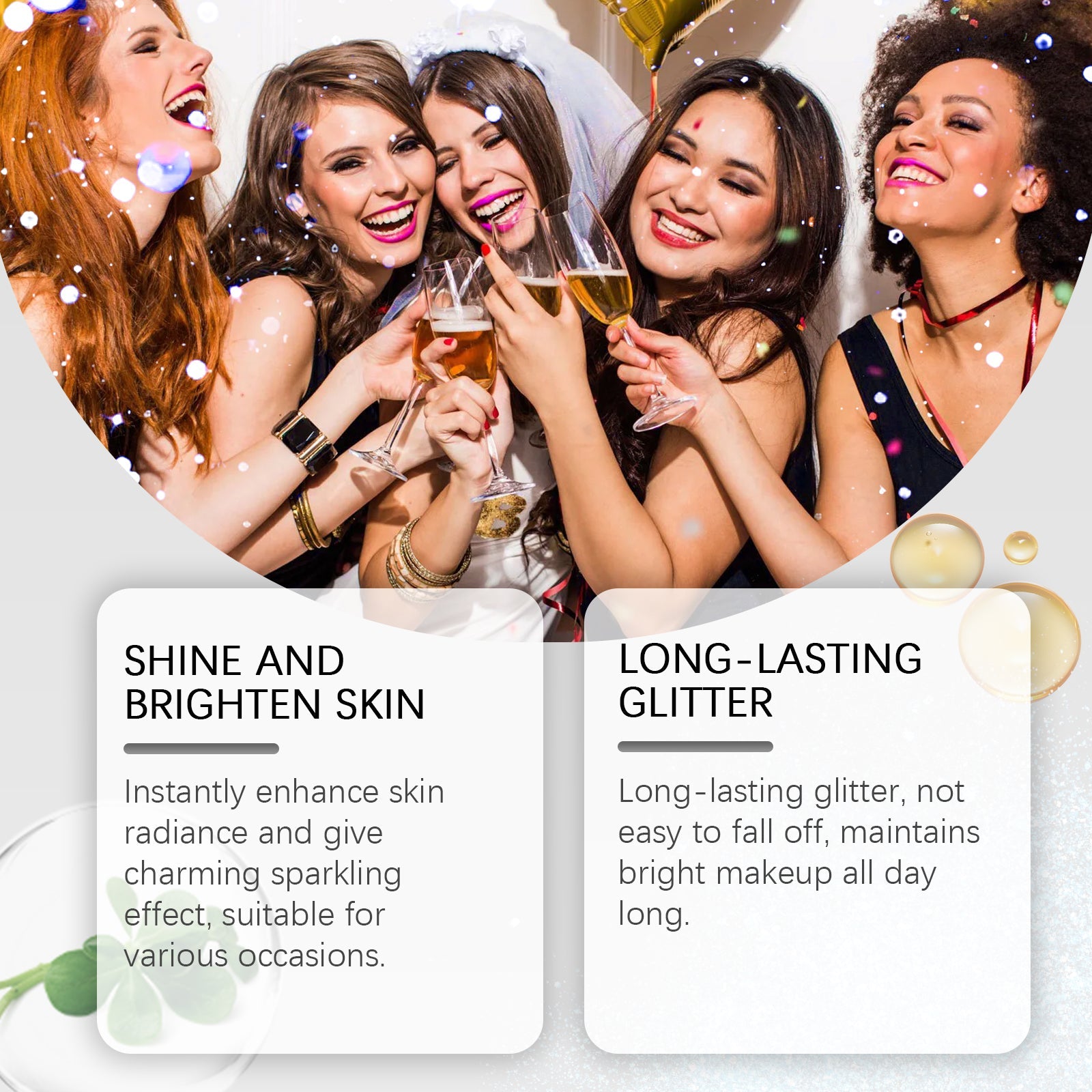 Stage Makeup Glitter Spray, Highlighter Spray Natural Stereo Long-Lasting Brightening Glitter