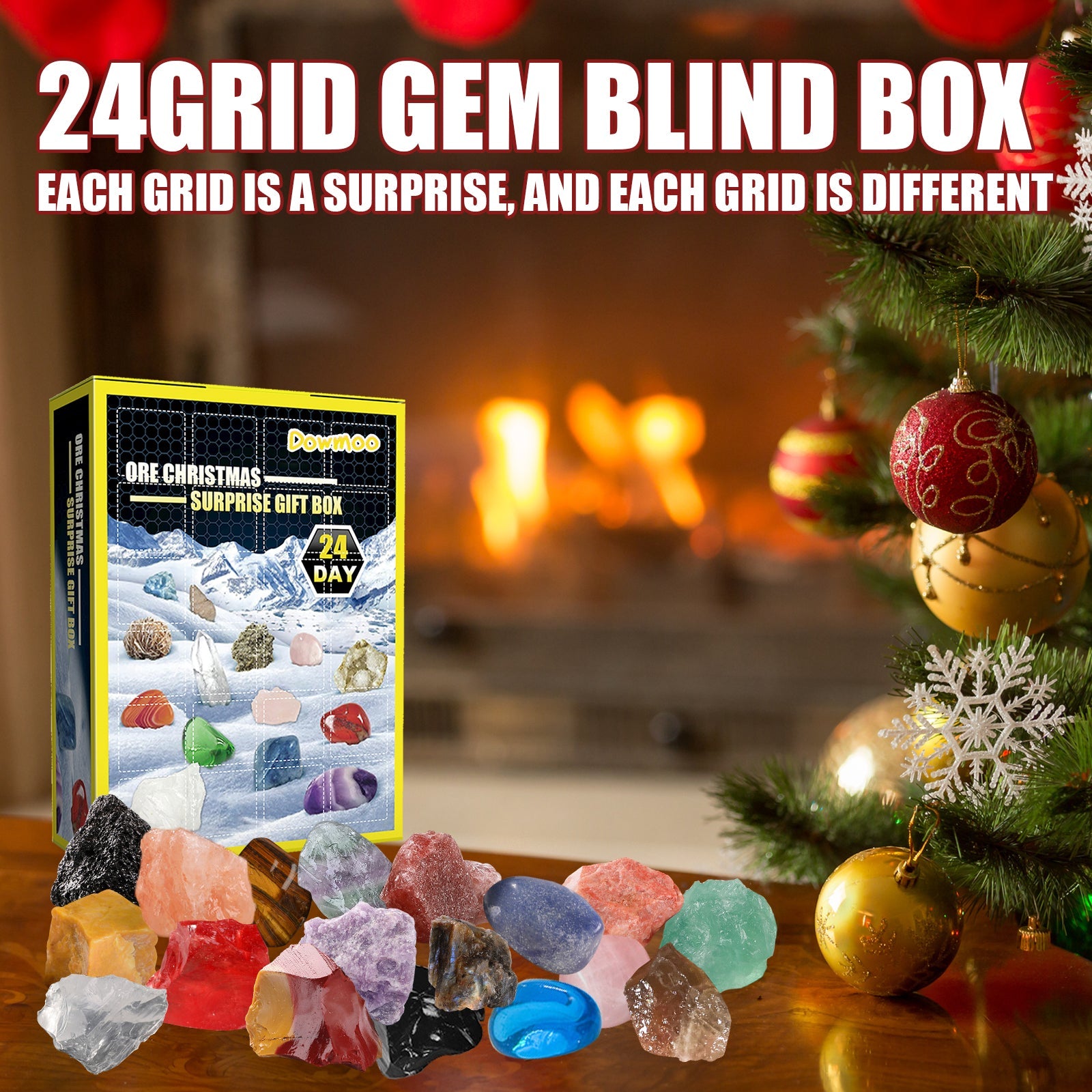 24 Grille Ore Blind Box Christmas 24 Days Multi-Colored Ore Toy Gift Box