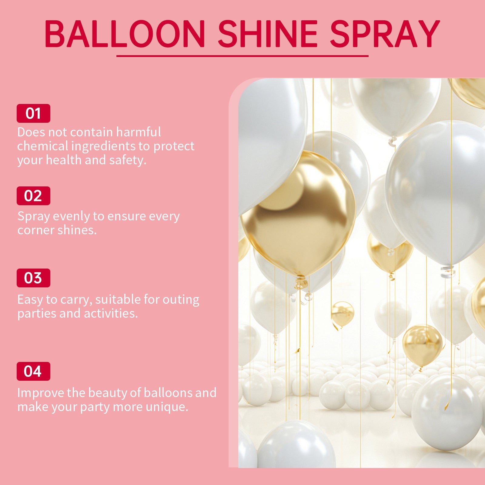 Balloon Shine Spray Brightens Up The Party Atmosphere With Easy To Apply Gloss Latex Balloon Spray