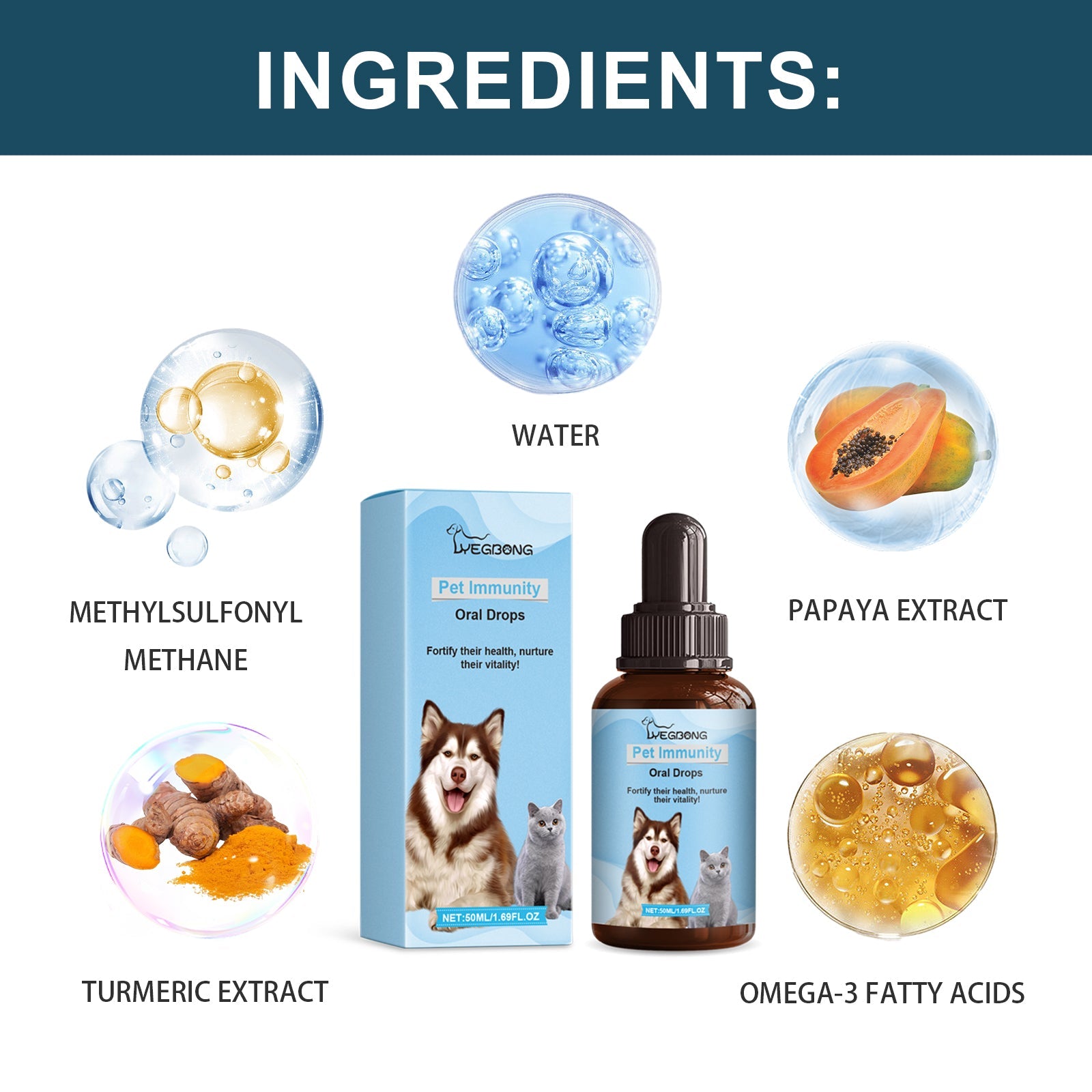 Pet Immune Oral Drops, Special Nutritional And Immune Health Drops For Cats And Dogs