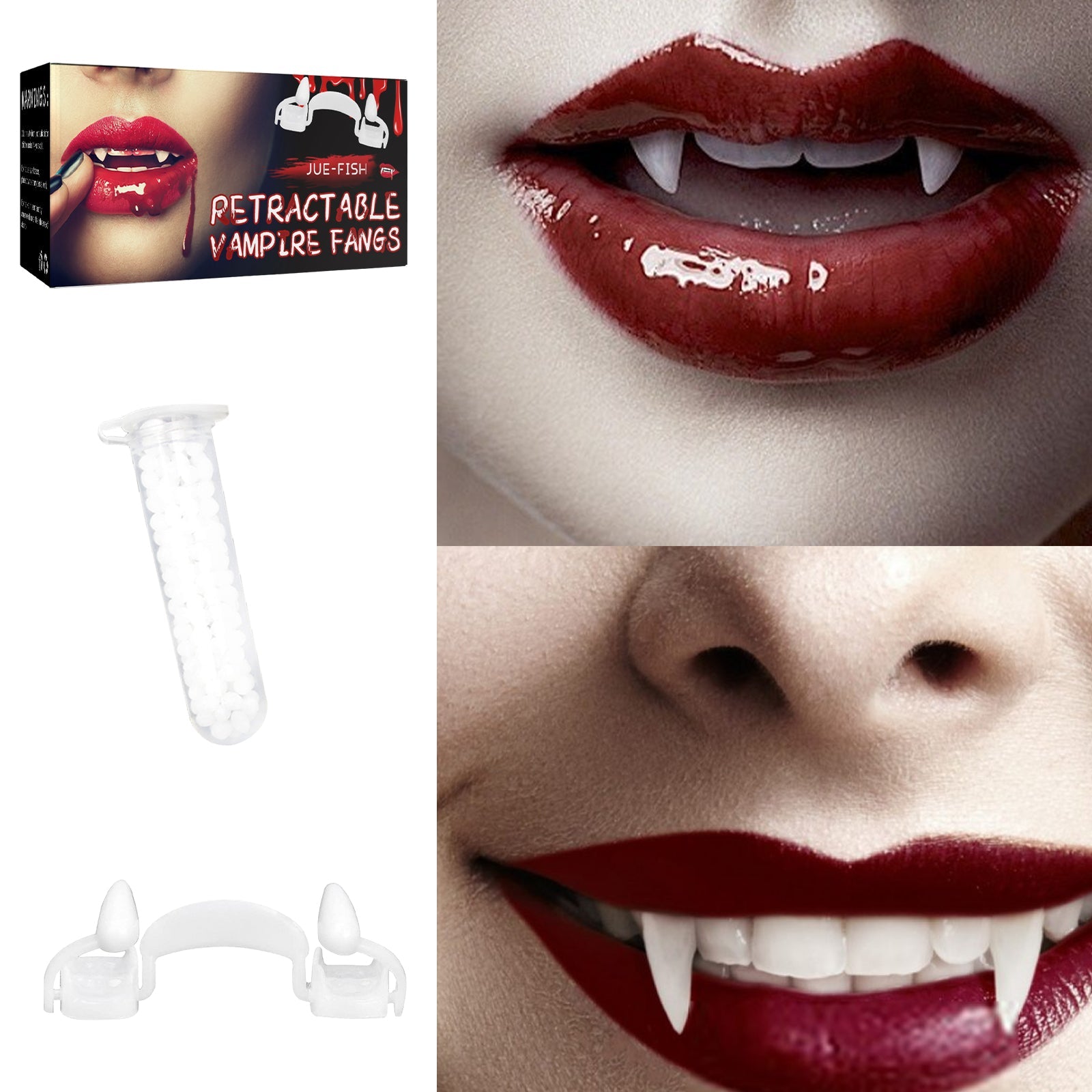 Retractable Vampire Fangs Party Dance Fangs Spoof Teeth Halloween Costume