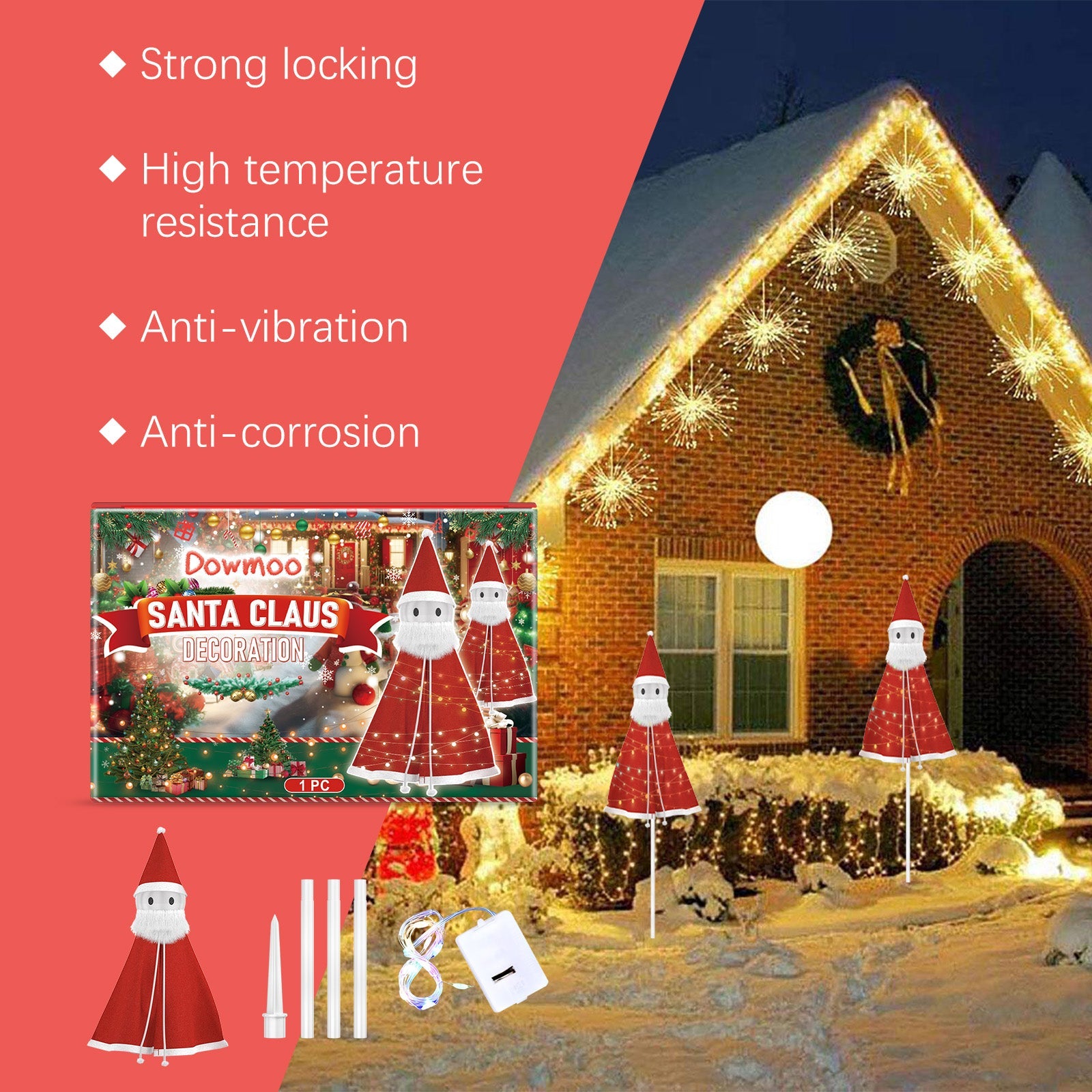 Christmas Santa Decorations, Fun Ornaments Festive Atmosphere Detachable Lightweight Fun Toys