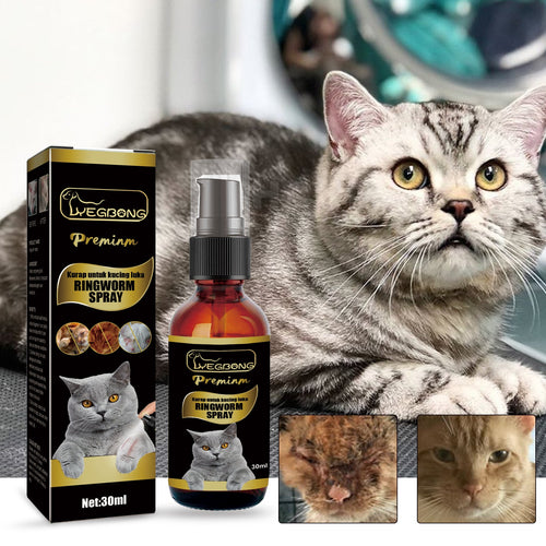 Cat Ringworm Spray, Pet Cats Anti-Mite Cat Moss Care Skin External Use Anti-Itch Spray