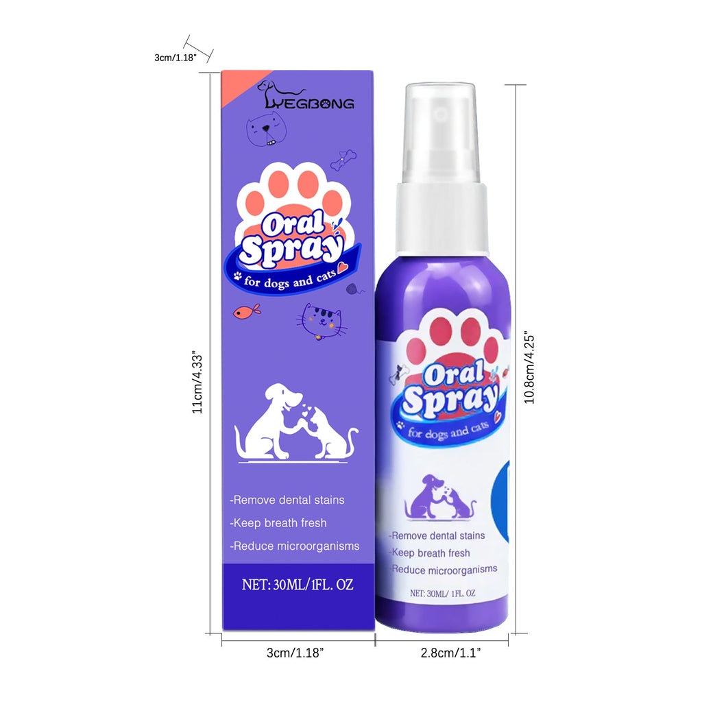 Tooth Cleaning Spray For Cats And Dogs, Remove Tooth Stains Fresh Breath Pets Oral Care Spray
