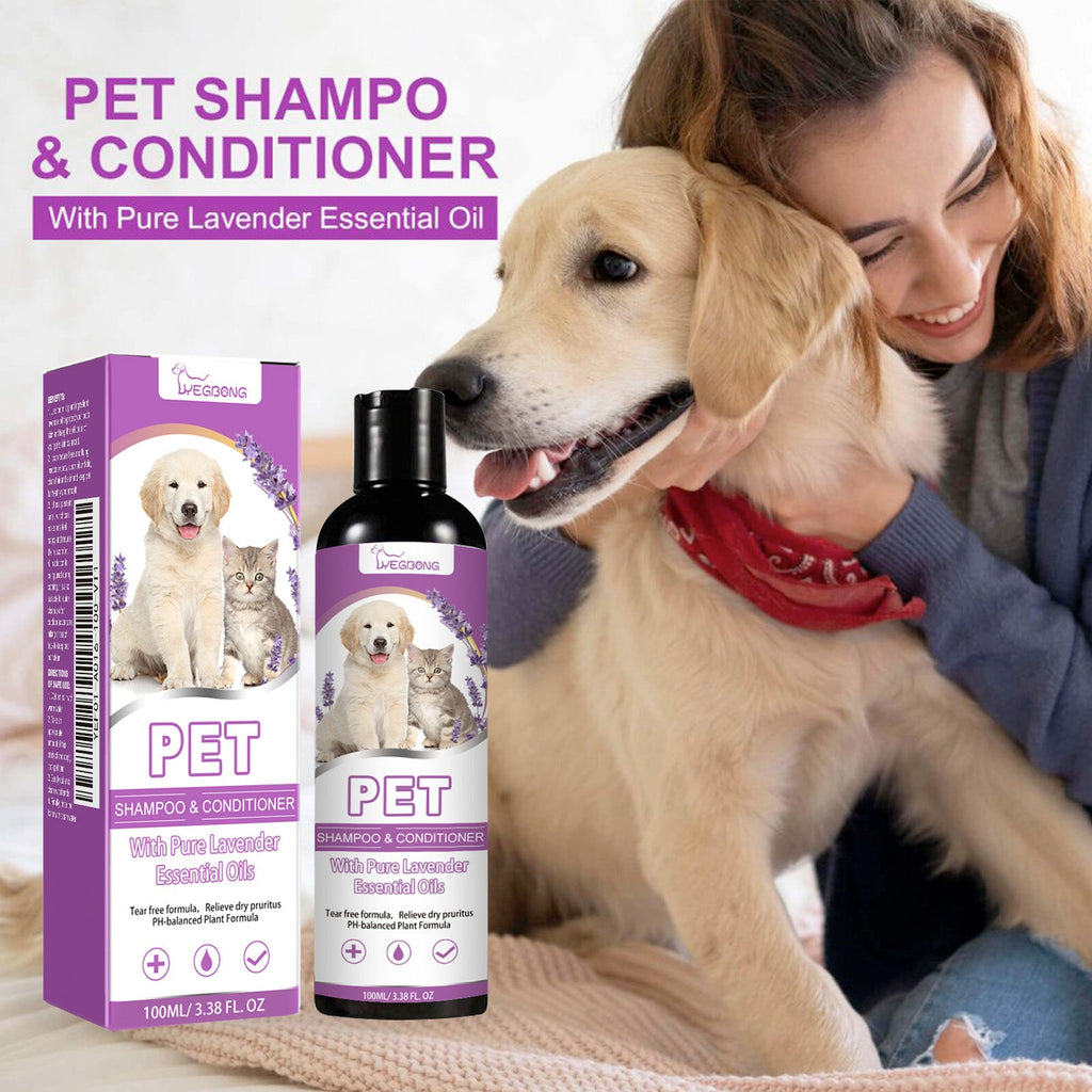 Pet Shampoo, Pet Bath Relieves Skin Itchy, Hair Smooth Non-Knotting Shampoo