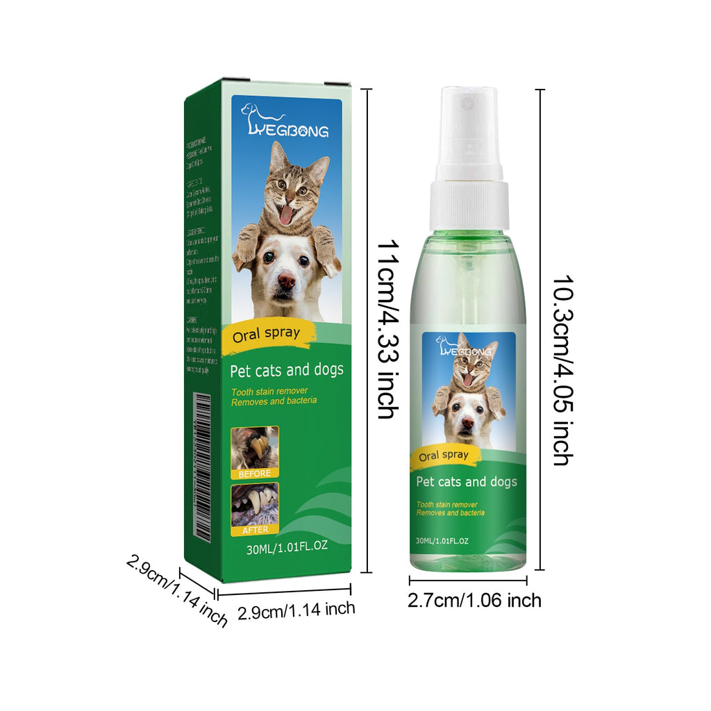 Pet Tooth Deodorizer Spray, Cats And Dogs Universal Mouth Cleaning Breath Freshening Spray