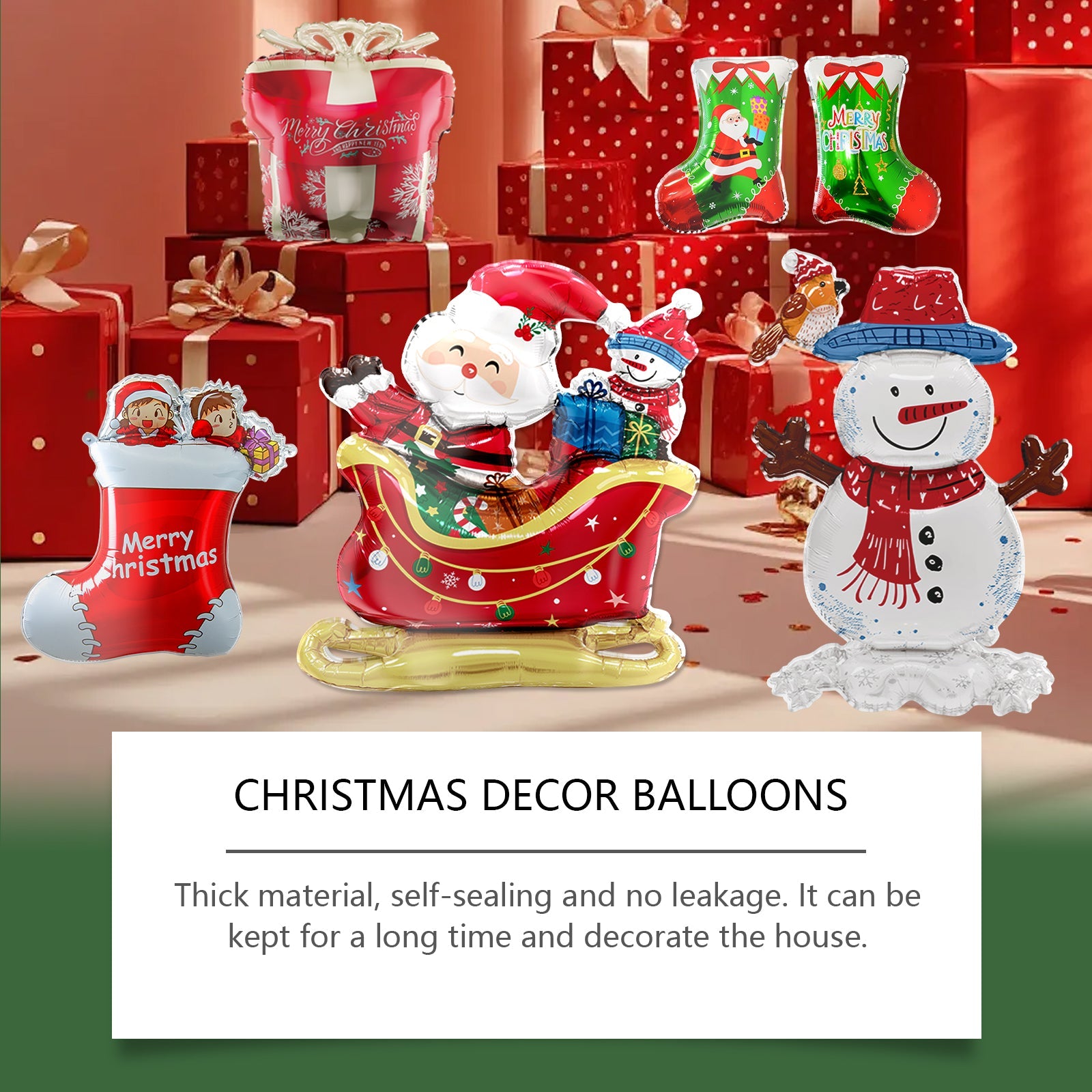Christmas Balloons Balloon Standing Santa Claus Reindeer Christmas Tree Event Atmosphere Arrangement