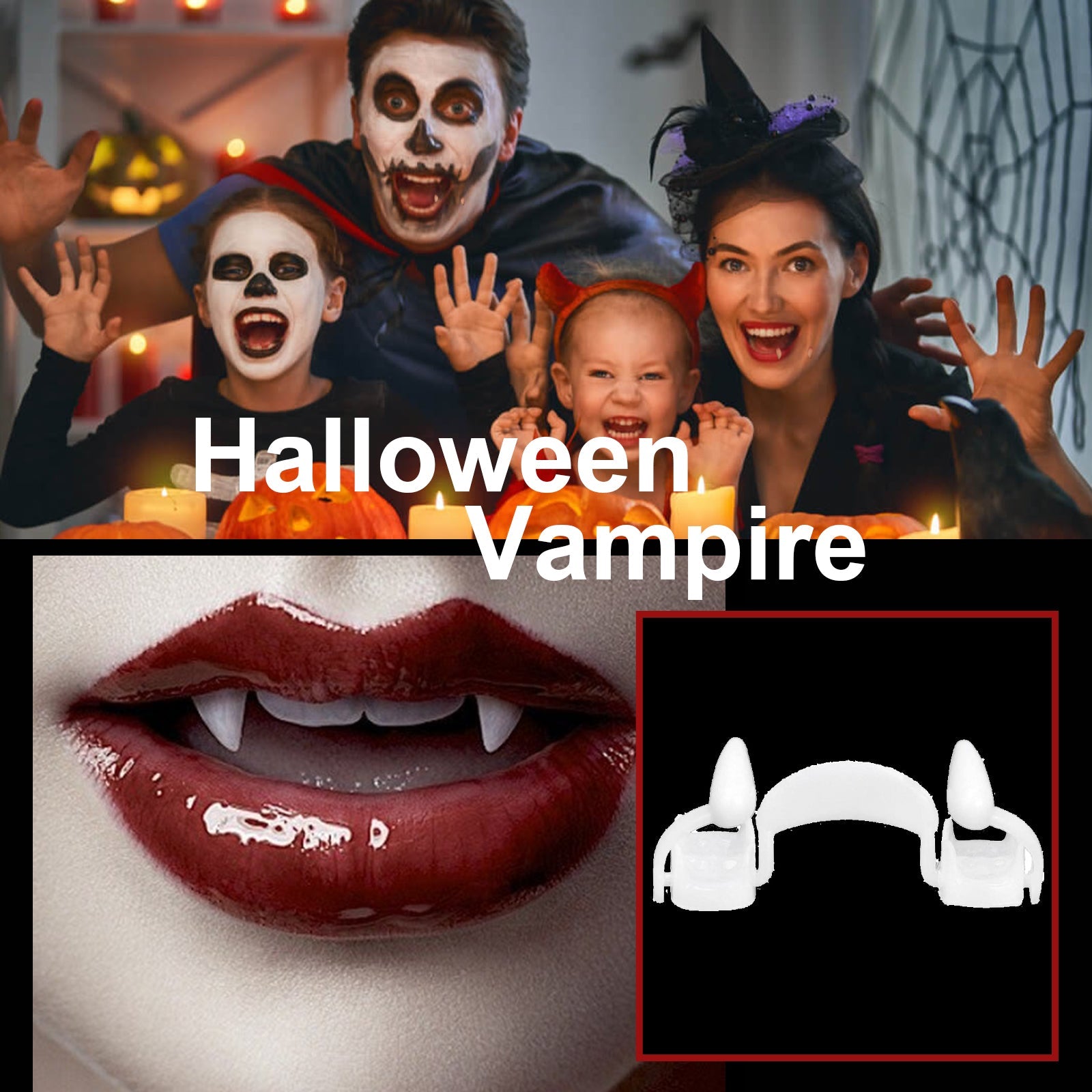 Retractable Vampire Fangs Party Dance Fangs Spoof Teeth Halloween Costume