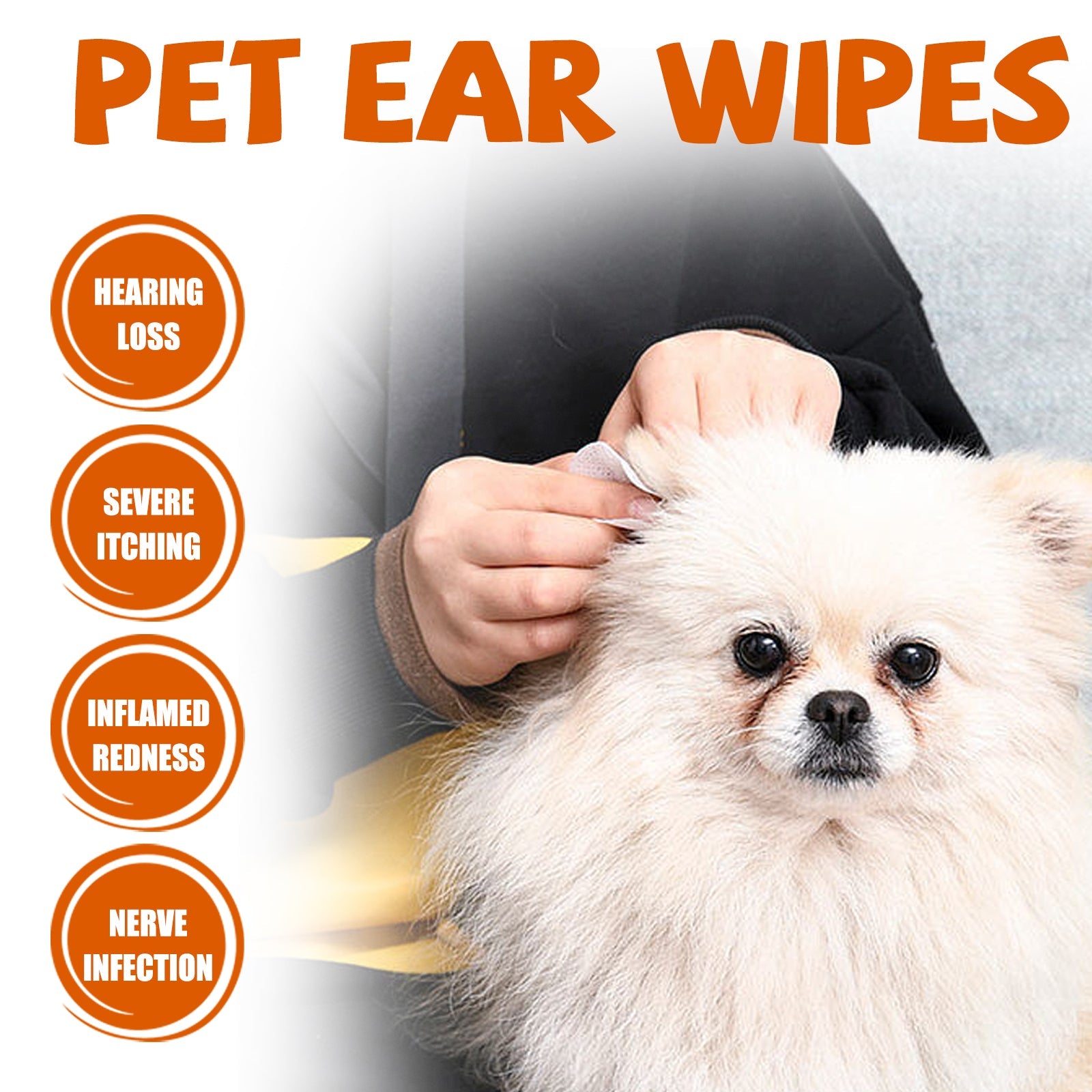 Pet Ear Wipes, Pet Ear Cleaning Deodorizing Removing Mite And Earwax Cleaning Wipes
