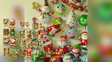 Christmas Balloons Balloon Standing Santa Claus Reindeer Christmas Tree Event Atmosphere Arrangement