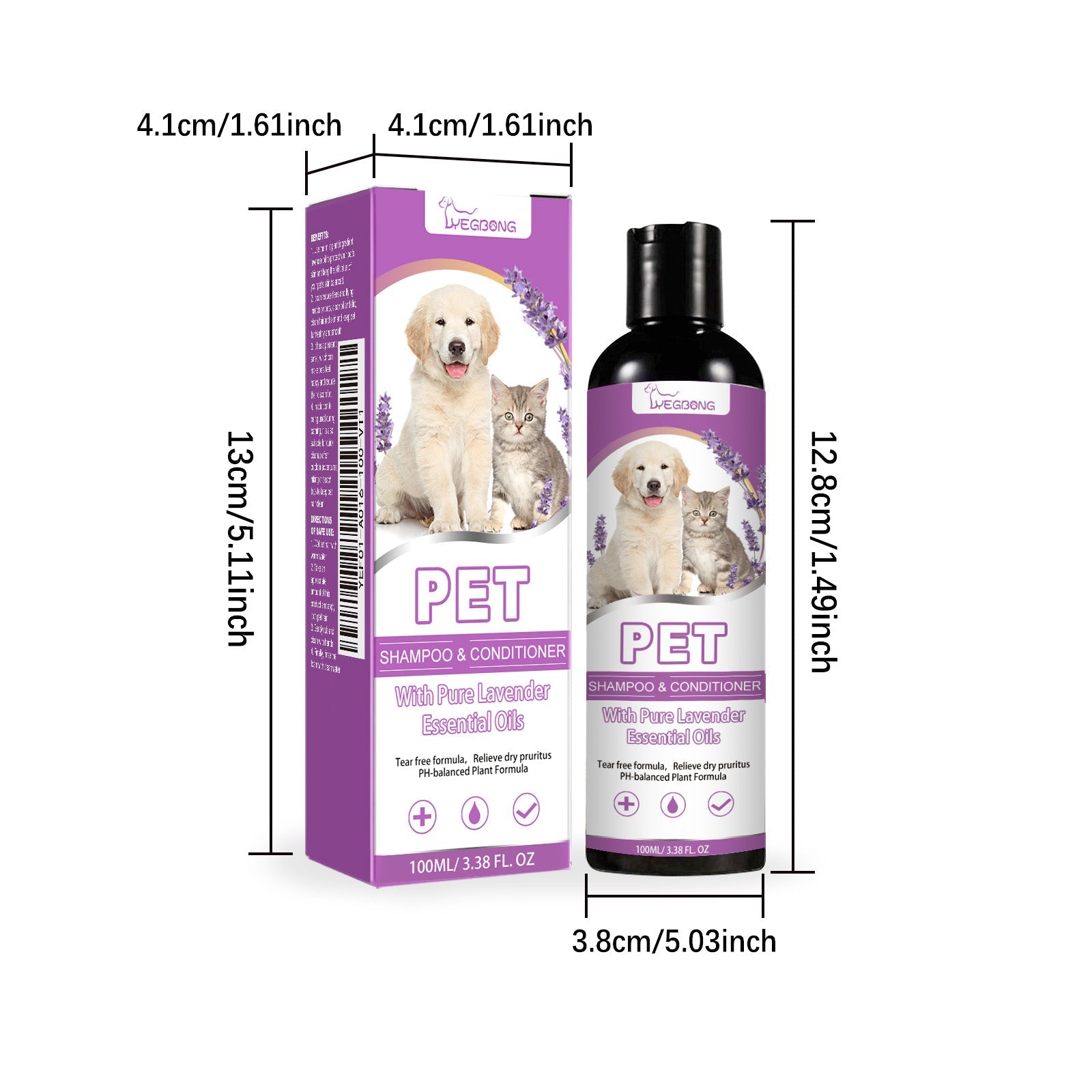 Pet Shampoo, Pet Bath Relieves Skin Itchy, Hair Smooth Non-Knotting Shampoo