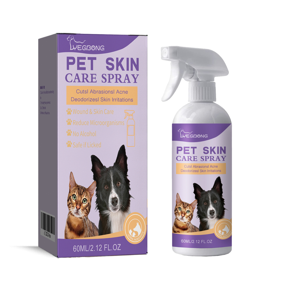 Pet Skin Relief Spray, Relieves Dog And Cat Skin Itchiness Eliminates Mites Cleaning Care Spray