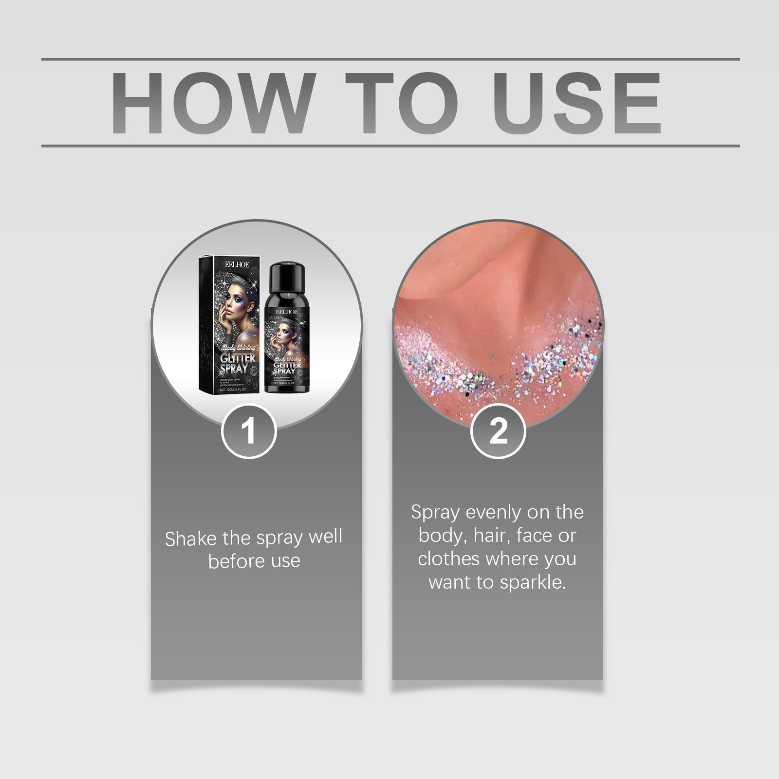 Stage Makeup Glitter Spray, Highlighter Spray Natural Stereo Long-Lasting Brightening Glitter