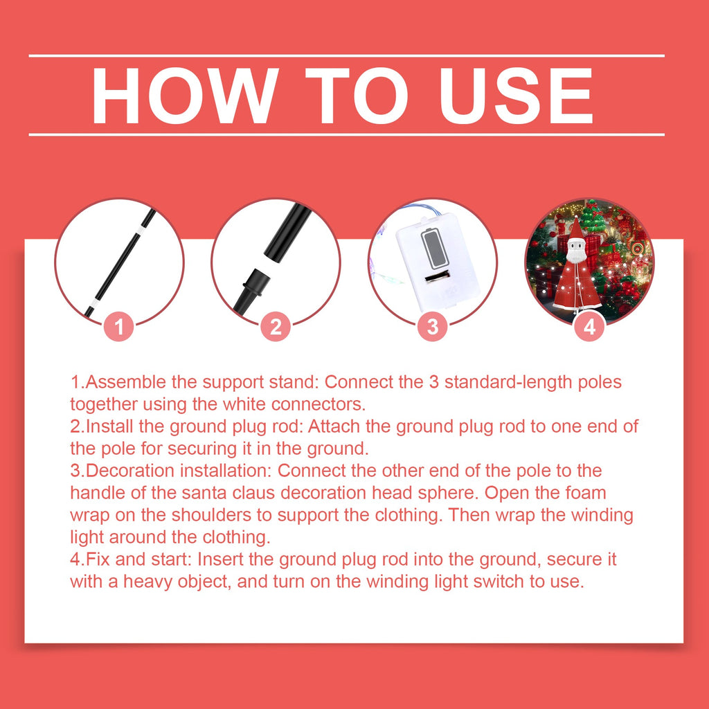 Christmas Santa Decorations, Fun Ornaments Festive Atmosphere Detachable Lightweight Fun Toys