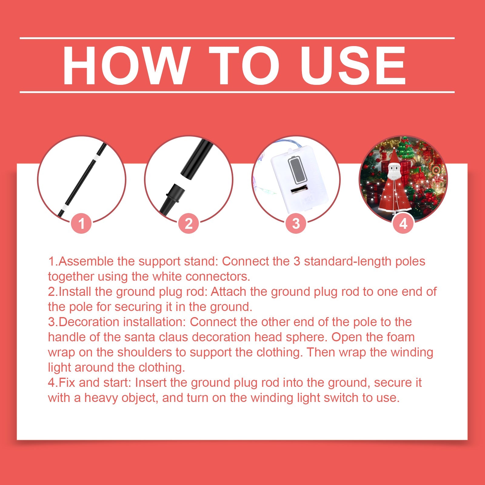 Christmas Santa Decorations, Fun Ornaments Festive Atmosphere Detachable Lightweight Fun Toys