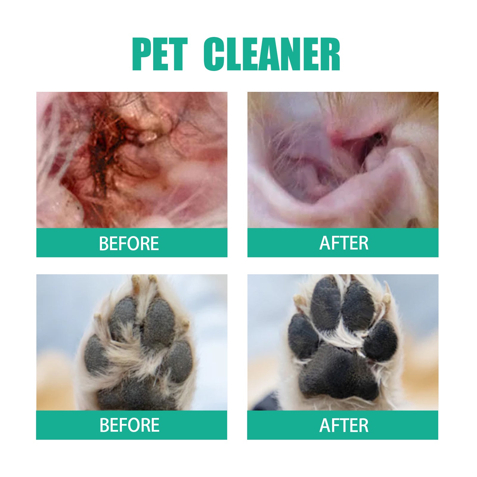Pet Ear Cleaner Finger Wipes, Gently Clean Pet Ear Mites Ear Dirt Eye Dirt Feet Deodorize To Remove Odor