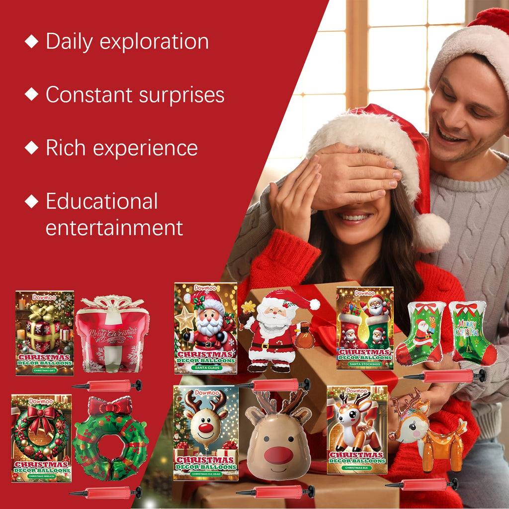 Christmas Balloons,Balloon Standing Santa Claus Reindeer Christmas Tree Event Atmosphere Arrangement