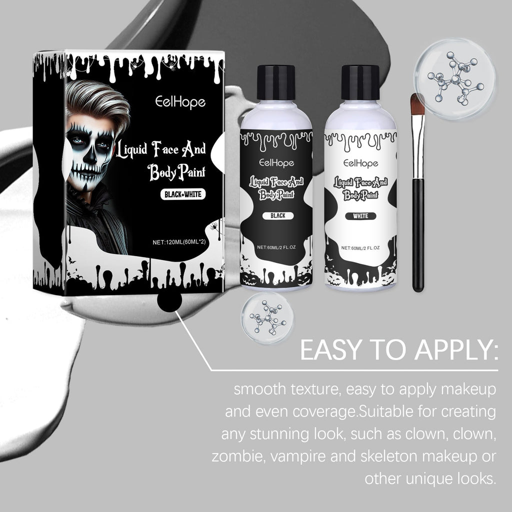 Halloween Party Instant Dry Paint Solution, Paint Foundation Makeup Makeup Clown Colorful Paint Solution