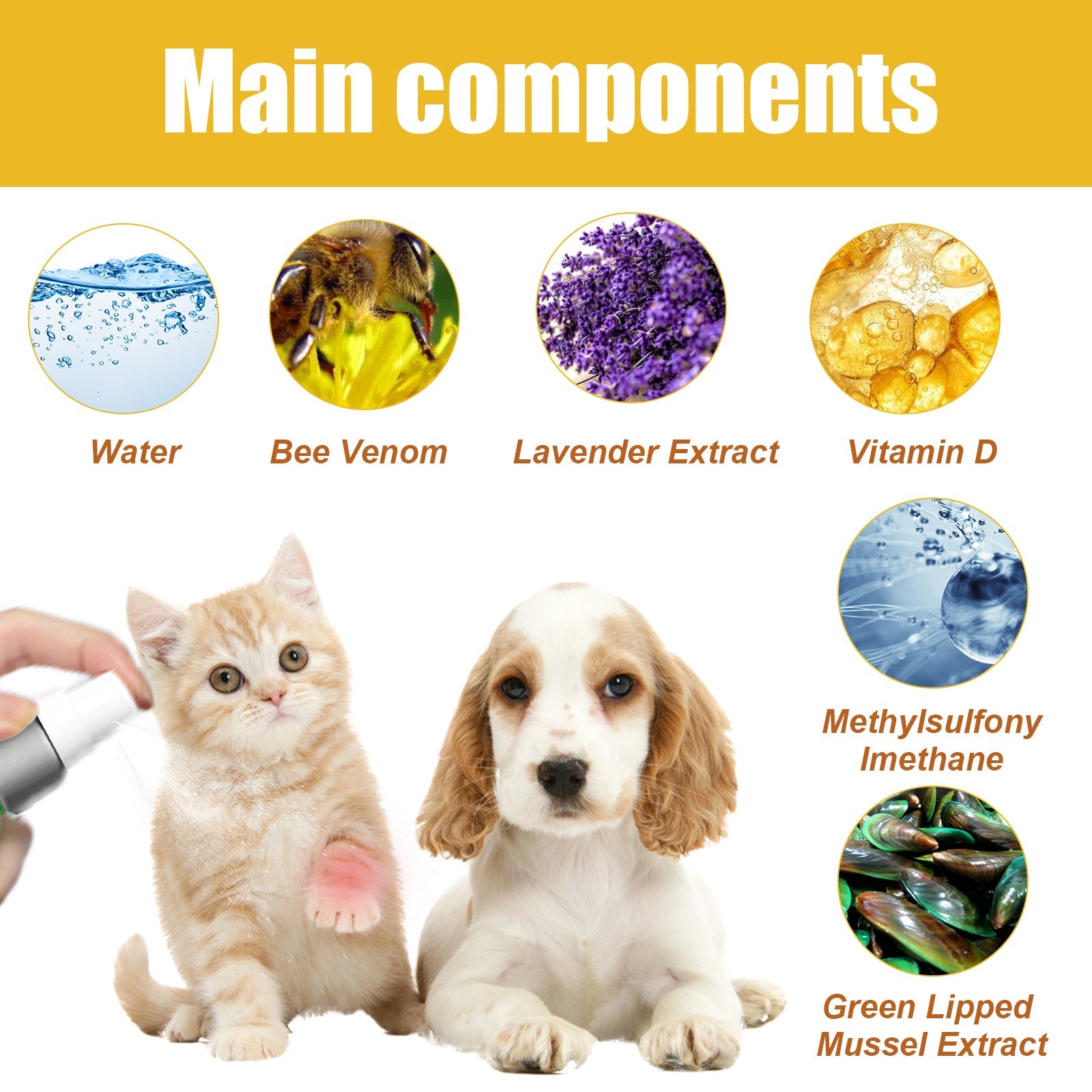 Pet Joint Repair Spray, Cats And Dogs Relieve Body Joint Soreness Muscles And Bone Care Spray